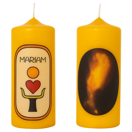 SET Orange Delphine und Mariamherzkerze